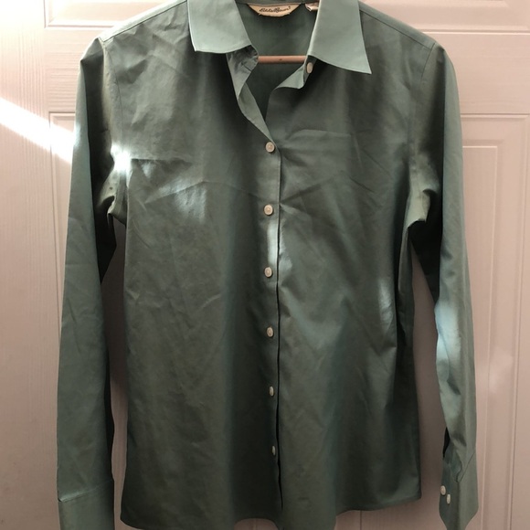 Eddie Bauer Wrinkle-resistant Cotton Green Button-down Shirt - Picture 8 of 8